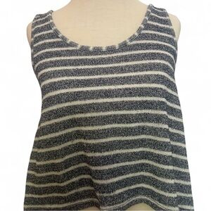 Abercrombie & Fitch Navy and White Striped Tank Top